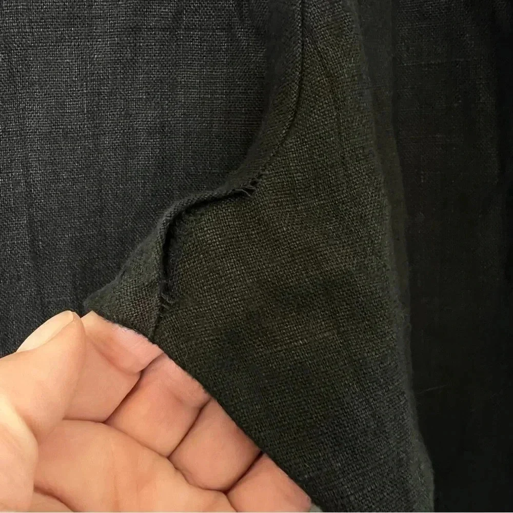 Reformation Pants Foldover Waistband Pleated Cuffed Hem Pockets Size 4 Black